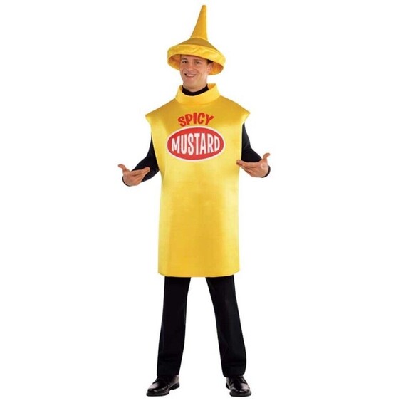 Mens Womens MUSTARD Bottle Halloween Costume Food Condiment M Lg XL NEW